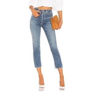 Agolde Riley high rise straight jeans in Frequency size 27
